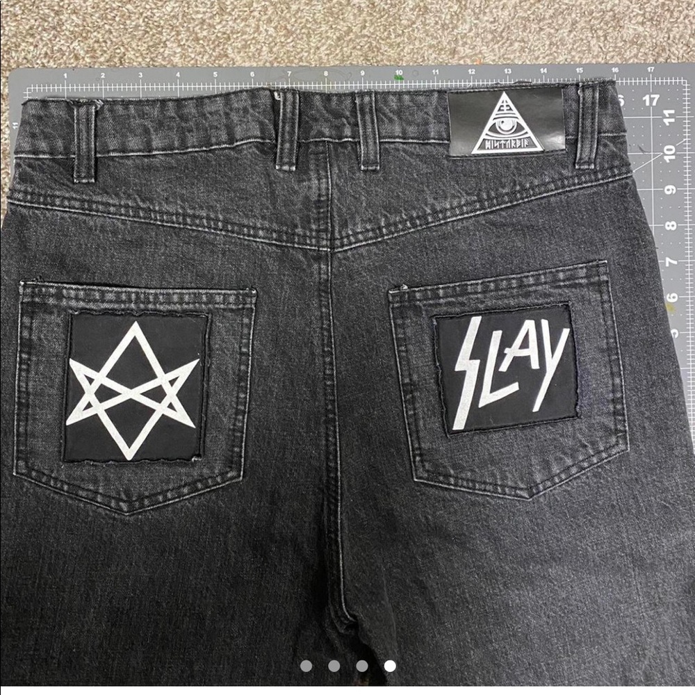 EMO DISTURBIA CUSTOM PATCH JEANS*PERFECT CONDITION* - Picture 4 of 4